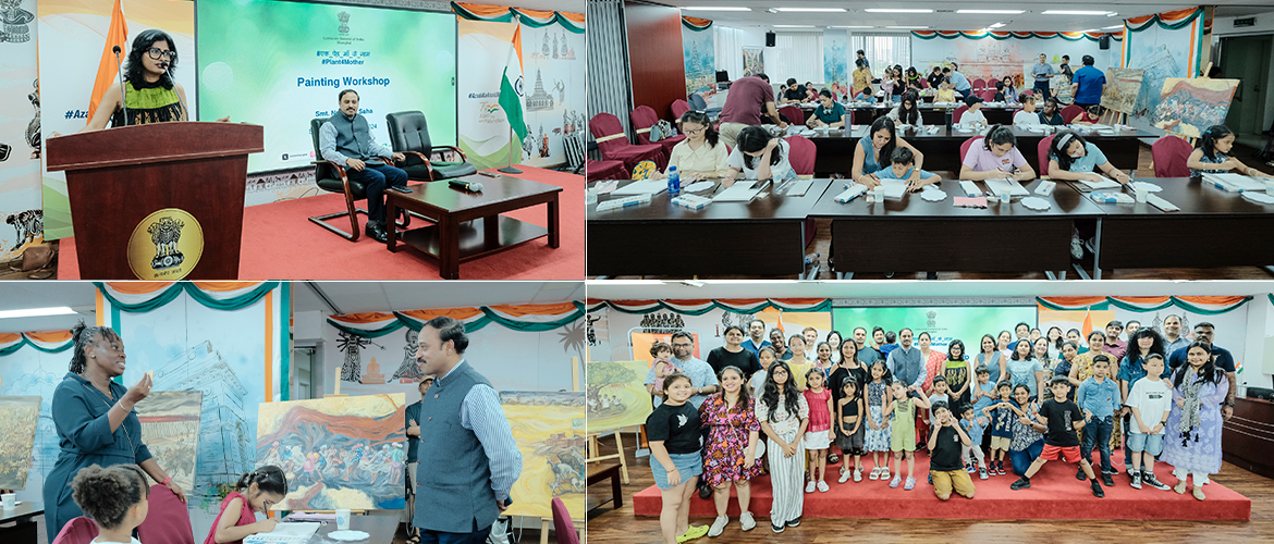 Consulate General of India in Shanghai organized a painting workshop for children under the Plant4mother campaign' (31.08.2024)